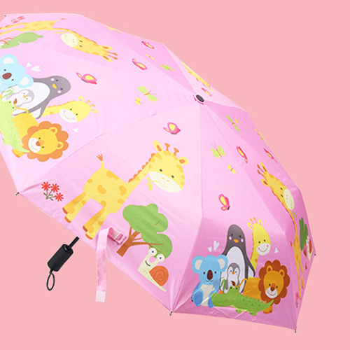 우왕좌왕 캐릭터 접이식 반자동 우산