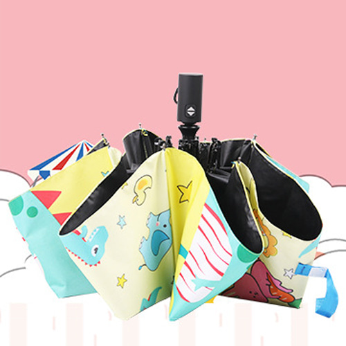 우왕좌왕 캐릭터 접이식 반자동 우산